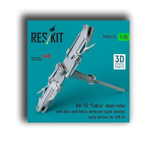 RSU35-0032 1/35 AH-1G Cobra Main Rotor with dust and Debris Deflector (Sand Shields) Early Version for ICM kit (3D Printed) Res-kit