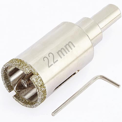 7/8 Inch Diamond Hole Saw with Pilot Bit, DaduoRi 7/8" Tile Drill Bits for Granite, Ceramics, Porcelain Tiles, Marble, Glass, Stones, 1 1/2" Depth of Cut for Thick Countertops (22mm)
