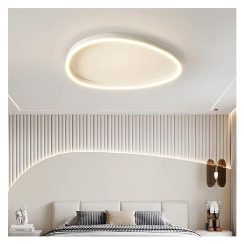 Lustre Suspendu LED Cercle Blanc 50 cm pour Plafond de Salon et Chambre Modernes