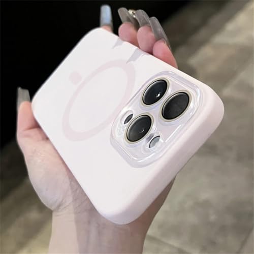 Coque iPhone 14 Pro rose en silicone liquide compatible Magsafe