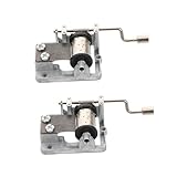 2pcs Hand Crank Music Box Mechanism Eight Tone Clockwork Musical Movement for DIY Craft Projects Friendly Music Box Supplies Easy to Use Versatile for All Ages