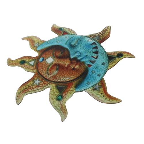 CLISPEED 1 Pieza de Sol de hierro colgante exterior decoración de hierro decoração parede decoration celestial muro decoración de pared al aire libre artesanía de metal hierro forjado