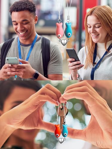 ownmysty Valentines Day Gifts for Her Him, Matching Phone Charm Hippers Birthday Gift for Women Men, I Love You Gifts for Boyfriend Girlfriend, Wedding Gift for Wife Husband Couple, Orange Blue — view 3