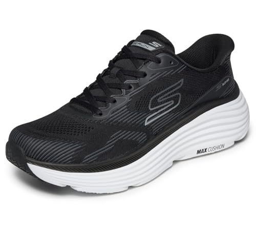 Skechers Hombre MAX Cushioning Endeavour Slip In Entrenador, Black Synthetic/Textile, 42 EU