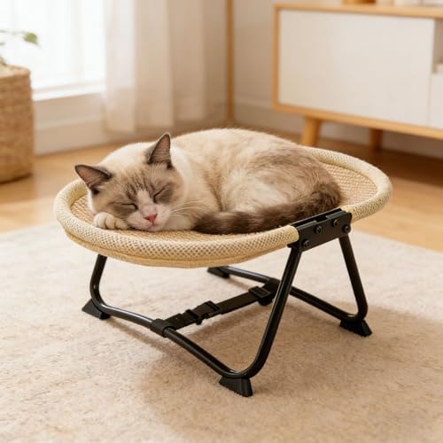 Raised Pet Cot for Small Pets, Portable Lightweight Comfort Raise...