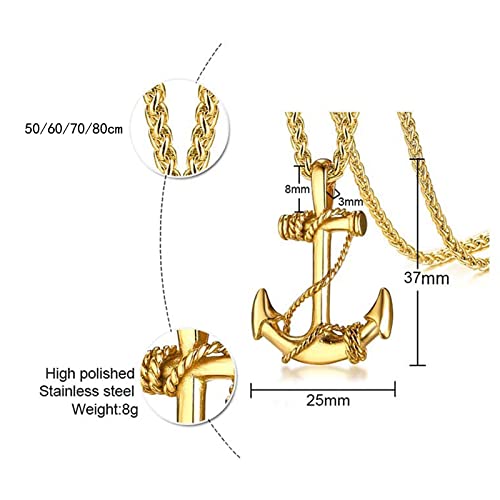 Colares âncora de navio, para homens hip hop aço inoxidável pirata vela náutica, joias para namorado