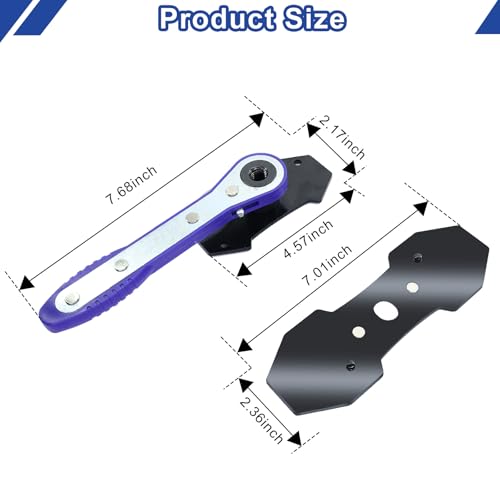 IMAANIIE Brake Caliper Compression Tool, Caliper Piston Compressor Tool with 360° Rotating Ratchet, Brake Caliper Press Tool with 2 PCS Steel Plates for Car Disc Brake Repair, Blue by IMAANIIE - Image 2