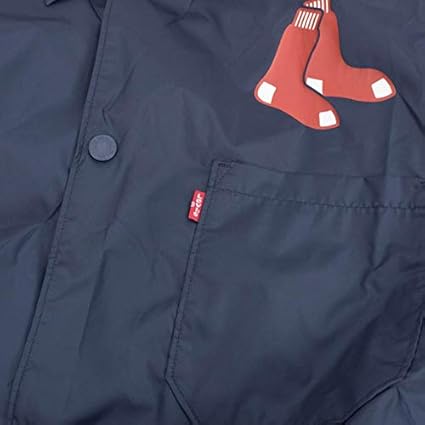 Sale 公式 レッドソックス ジャケット Mlb リーバイス Levis コーチジャケット スタジャン ネイビー メンズ アウター 最高の Greenzonwheelz Com