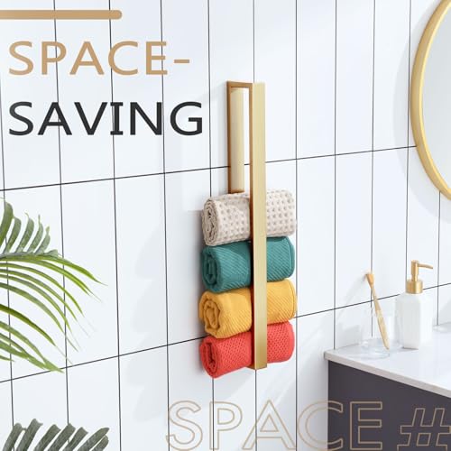 Image of KOKOSIRI Towel Bar Brushed Gold Bath Towel Holder 20 Inch Kitchen Towel Hanger Rack Stainless Steel Bathroom Hardware Wall Mounted, 1 Pack B4008BG-L20