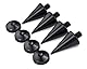 Precisiongeek-Lautsprecherspikes M6, 20 mm Durchmesser, schwarz eloxiertes Aluminium und Lautsprecherpads, schwarz eloxiertes Aluminium, 20 mm Durchmesser, gerändelte Kanten