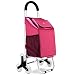 Produktbild Einkaufstrolley Klappbar Mit Noiseless Gummi 6 Wheels, Lebensmittel Einkaufswagen Treppensteiger Versandtasche (Farbe : Rosa)