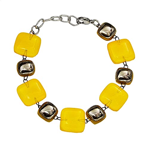 Bracelet jaune : un bijou de créateur fait main idéal pour un cadeau unique