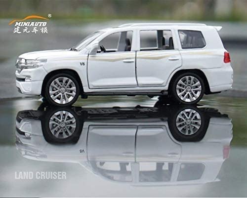 Image of Invite Enterprise 4 Wheel Drive Metal Car Pull Back with Open Doors, Engine Cover, Tail with Front and Rear Light & Music Great Gift for Boys and Girls Above (Toyota Land Cruiser)