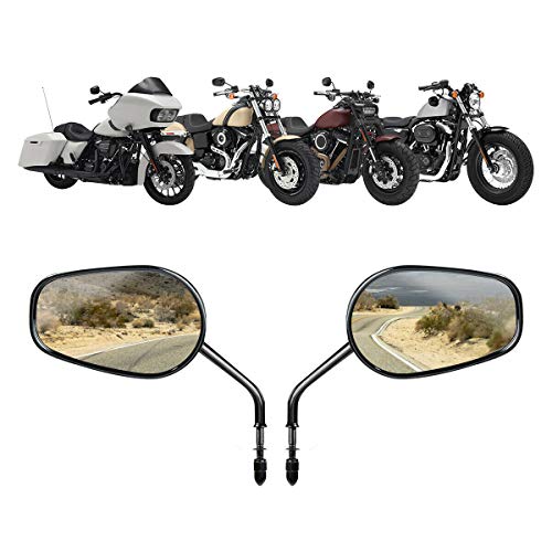 image for TCMT Pair of Motorcycle Black Rear View Mirrors Fits For Harley Road K