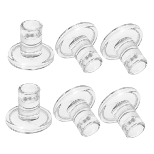 Cabilock 6 Pezzi set portacandele in vetro portacandele sfusi per feste candelabri possessori candele trasparenti conici Bicchiere Trasparente