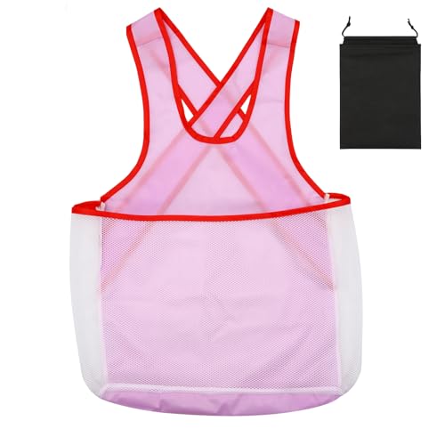 Scettar Laundry Apron, Portable Clothes Drying Apron, Waterproof Laundry Apron with Large Pouch, Cross Back Clothes Drying Apron, Oxford Fabric with Mesh Sleeveless Apron for Cloth Drying