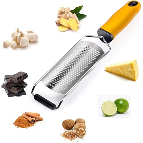 Citrus Zester Cheese Grater Multipurpose, Professional Stainless Steel Razor-Sharp Blade with Protective Cover, Parmesan Cheese,Lemon,Lime,Ginger,Chocolate,Fruits,Garlic,Kitchen Tools Dishwasher Safe