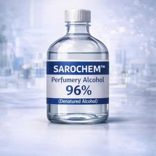 Image of Sarochem Perfumery Alcohol (96% Denatured Ethanol) 125ml = 98g - | Absolutely Neutral Odour | Clear & Colorless Appearance | High Proof | Grain Derived - Premium Perfumery Alcohol for Enhanced Diffusion and Projection | Absolutely free From Methanol | Lab Tested & Reports Available