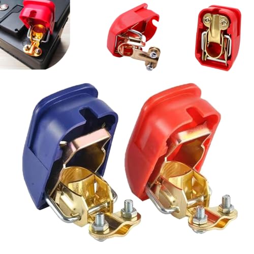 Smart Copper Battery Clamps On/Off, Top Post Battery Disconnect Switch 12v and 24v Heavy Duty, Top Post Battery Disconnect Switch, Disconnect Lsolator, Kill Switch for Car Marine Boat Rv ATV