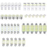 Cbailian Car Interior Combo LED Map Dome Door Trunk License Plate Light Bulbs White 42PCS