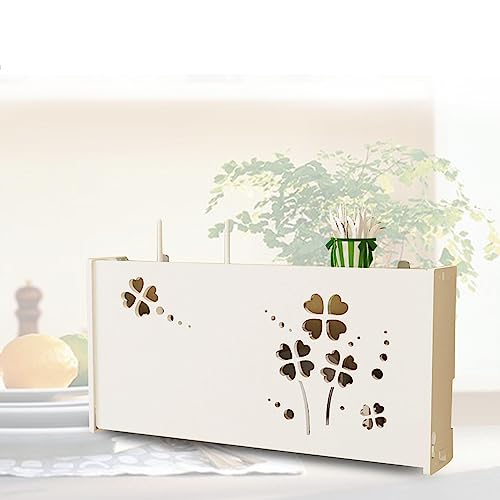 WUHUQN Caja de almacenamiento WiFi para enrutador de pared, soporte de pared, 52 x 9,5 x 25 cm