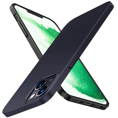 Image of TORRAS Slim Fit for iPhone 13 Case, Ultra Thin Lightweight Full Protection Secure Grip Hard PC Phone Cover Designed for iPhone 13 Case 6.1 Inch, Space Black