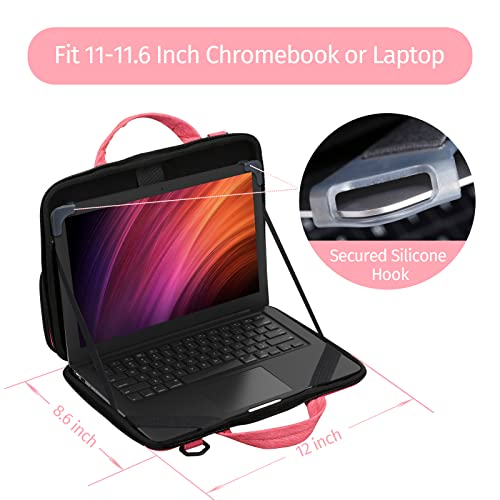Chromebook Case Hard Shell, Protective Carrying Bag 11.6 Inch for Women (11-11.6 Inch, Pink)2