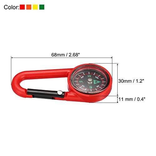 Patikil Keychain Compass, 4 In 1 Set Pocket Camping Compass With Buckle For Outdoor Hiking Hunting Travelling Party Favors, Multicolored #TOP1