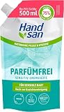 Hand san Cremeseife parfümfrei Nachfüllbeutel 500ml, parfüm-, seifen und farbstofffrei...