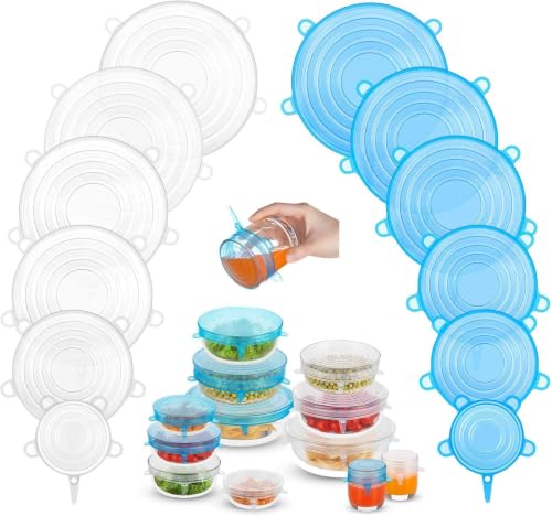 Silicone Stretch Lids, 12-Piece Reusable Covers