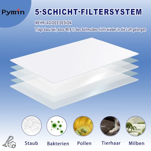 Pymin 8 Pack GN Staubbeutel Ersatz kompatibel mit Miele Staubsaugerbeutel Classic C1, Komplett C2 C3, S227 S240, S270, S400, S400i, S600, S2, S5, S8 Serie Staubsauger