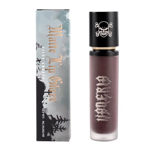 VANERIA Goth Lip Stain Long-Lasting High-Impact Matte Liquid Lipstick Moisturizes Lips Smudge-Proof (Punk Black)