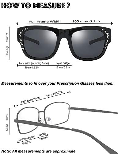 Image of The Fresh High Definition Polarized Wrap Around Shield Sunglasses for Glasses - Leather Eyeglasses Case