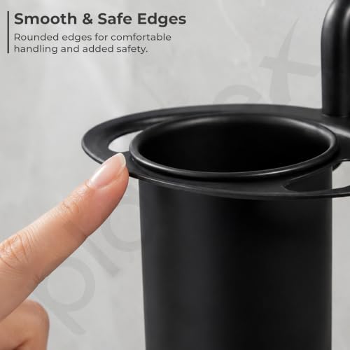 Image of Plantex Toothbrush Holder for Bathroom /304 Grade Stainless Steel Tumbler Holder /Toothpaste Holder /Bathroom Accessories - Pack of 1 (Black)