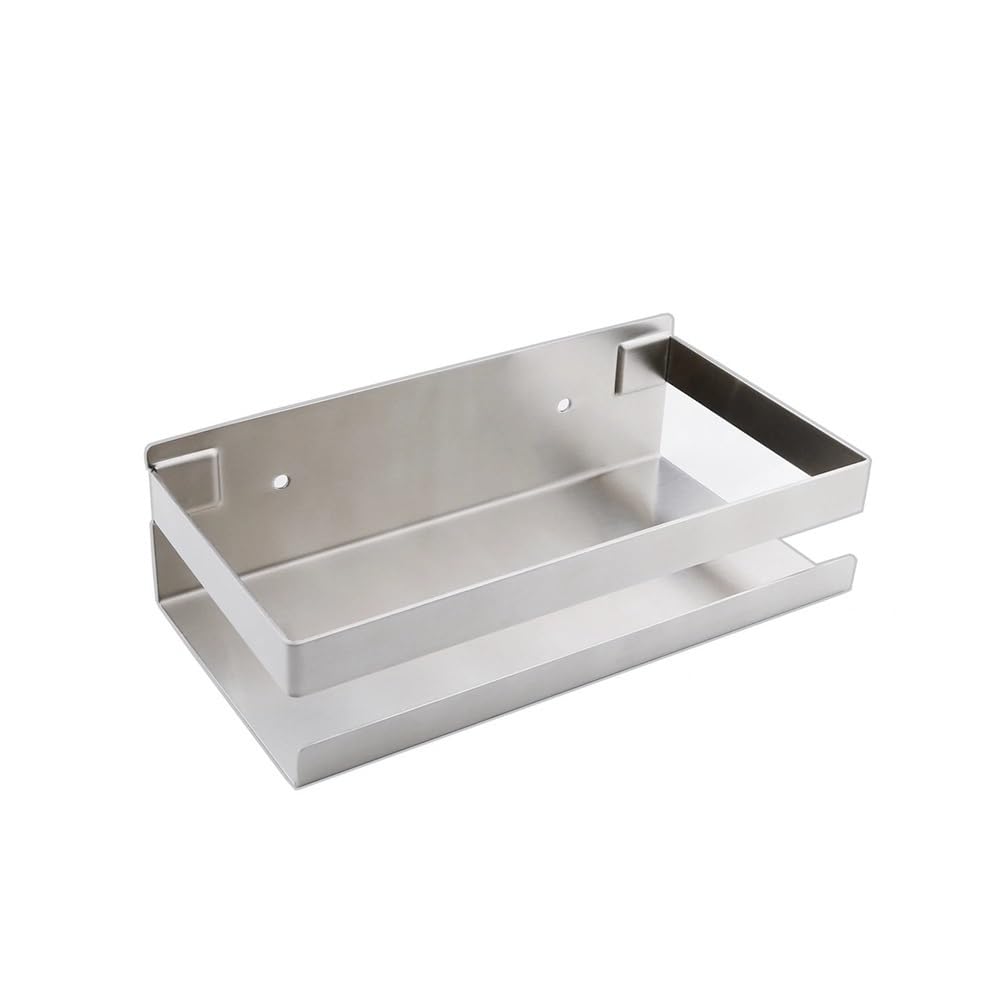 YUANCHUTOP 20-50cm Bathroom Shelves Stainless Steel Wall Shelf Mounted Shower Storage Rack Kitchen Accessory Hardware(20cm Silver)