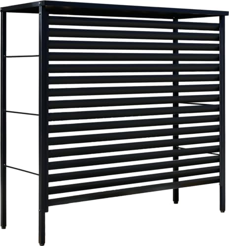 ルーバー室外機カバー 大型タイプ【風向き調整・幅101/オールブラック】A188