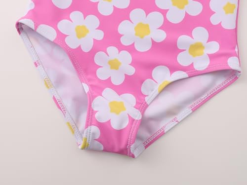 Image of Girls One Piece Swimsuits Adjustable Double Strap for Kids Palm Tree Print Toddler Bathing Suit Size 2T-10