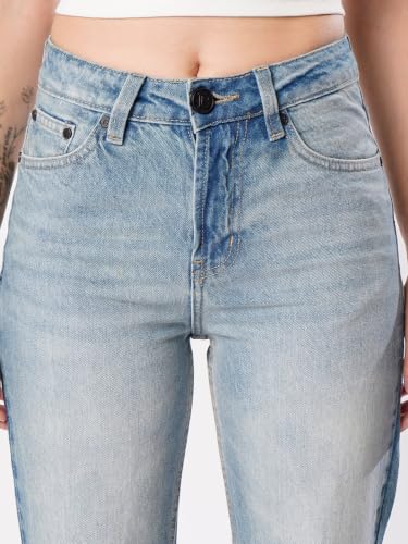 Image of BENE KLEED Women's Blue Pure Cotton Solid Jeans | Jeans | Plain-Bootcut Fit