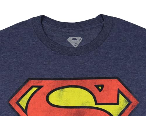 DC Comics Superman Men's Man Of Steel Distressed Logo Adult Graphic Print T-Shirt3