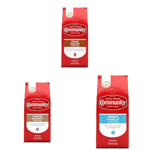 Image of Community Coffee Flavored Ground Coffee Variety Pack, 12 Ounce (Pack of 3)