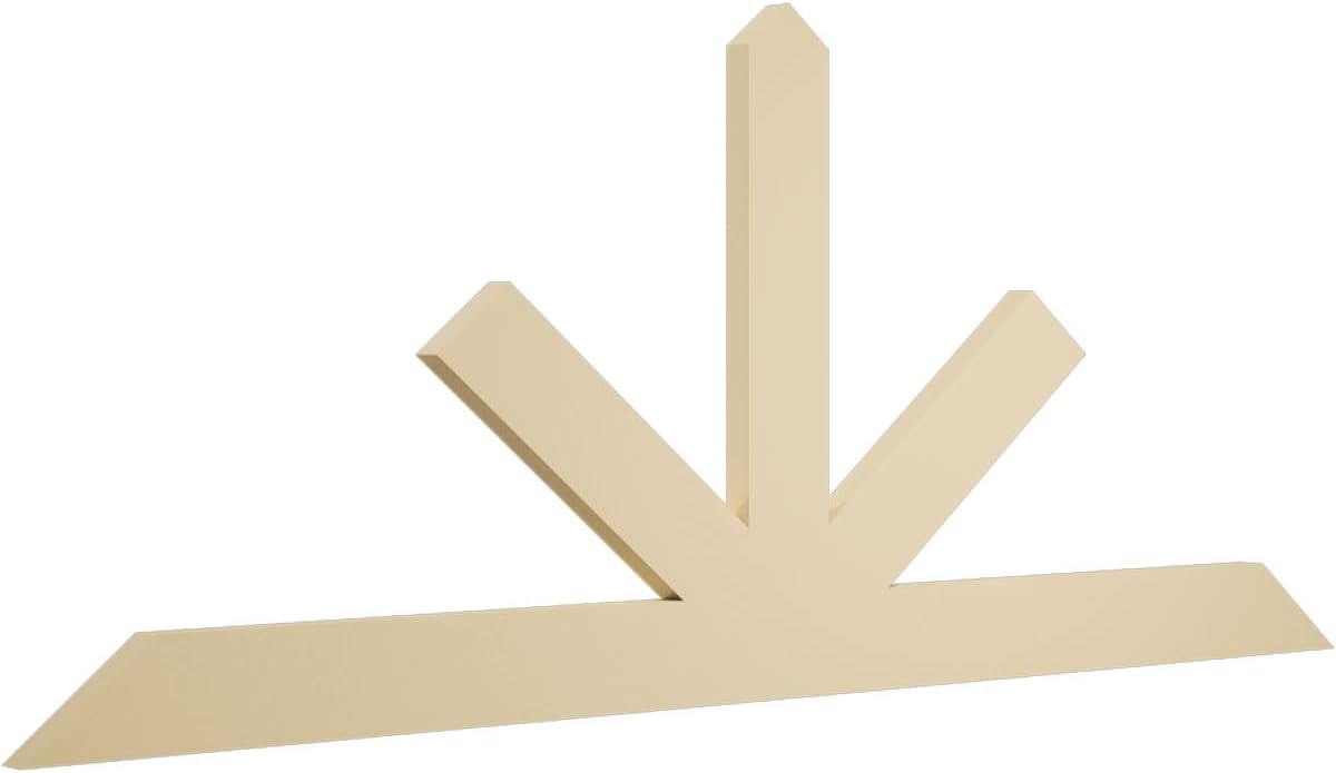96"W x 40"H x 2"D x 6"F, 10/12 Pitch, Saratoga Signature Urethane Gable Bracket, Primed Tan