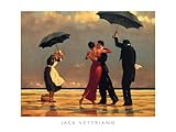 Picture Peddler The Singing Butler Jack Vettriano Love Umbrella Dancing Beach Rain Print 31.5x23.5