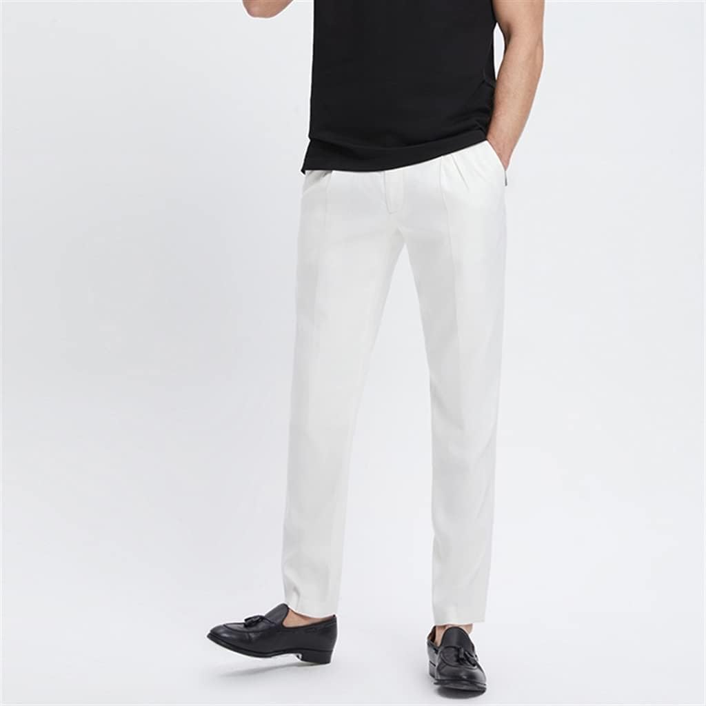 Formal Trousers Men's Spring and Straight Paris Button White Suit Trousers