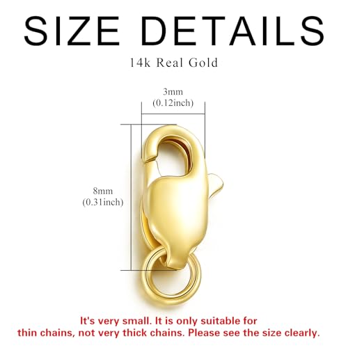 14k Gold Necklace & Bracelet Extender Chain, 1"/1.5"/2"/3"/4"/5" Durable Removable Gold Extension Chain3