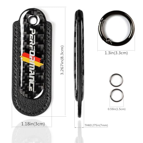 Image of muekzru Carbon Fiber Leather Set Car Keychain,Universal keychain Fashion Sports Keychains Keyring Business Gift Birthday