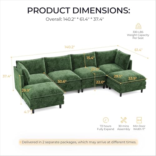 Image of CH089 Corduroy Cloud Oversized Couch Sectional