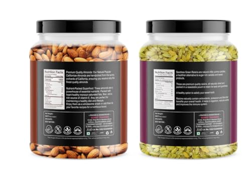 Image of Nature Purify Dried Fruits Combo Almond and Raisins 250gm Each Pack OF 2 | Healthy Snacks Mixed Nuts with Dry Fruit | Nutrient-Rich Snack for Wellness | Diwali Gift