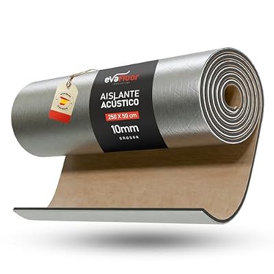 EVAFLOOR Aislante Termico Autoadhesivo 250 x 50 cm - 10mm Grosor | Aislante Acustico Coche | Perfecto para Coches, Furgonetas y Campers | Temperatura Máxima 110ºC / Mínima -50ºC