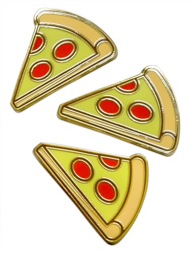 Image of Novel Merk Ice Cream, Pretzel, Pizza & Food Lapel Pin, Hat Pin & Tie Tack Set - with Clutch Back