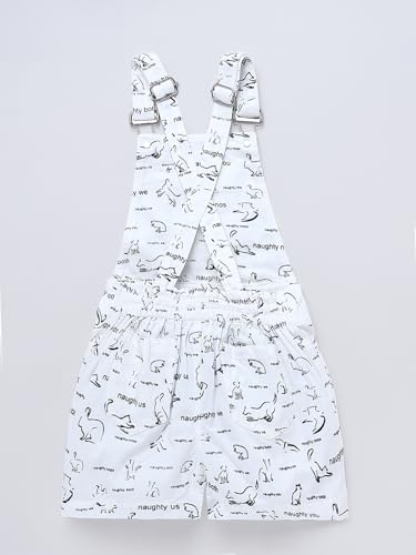 Naughty Ninos Girl's Regular fit Overalls (NN00050DRS_White_11-12 Years) - Image 3 thumbnail